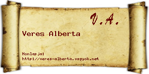 Veres Alberta névjegykártya